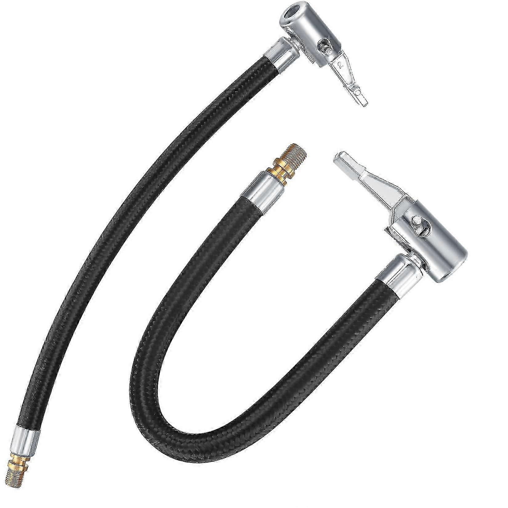 2 خرطوم مضخة نفخ الإطارات ، خرطوم نفخ صمام أنبوب الدراجة 35 سم ، محول إطارات السيارة ، مطاط هواء السيارة Ygde-2708 ، أسود ، مقاس واحد