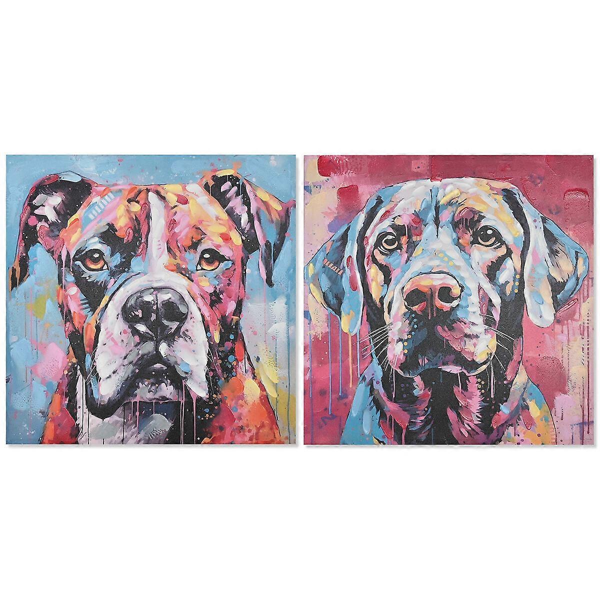 Canvas Home ESPRIT Canvas Wood MDF 80 x 3 x 80 cm