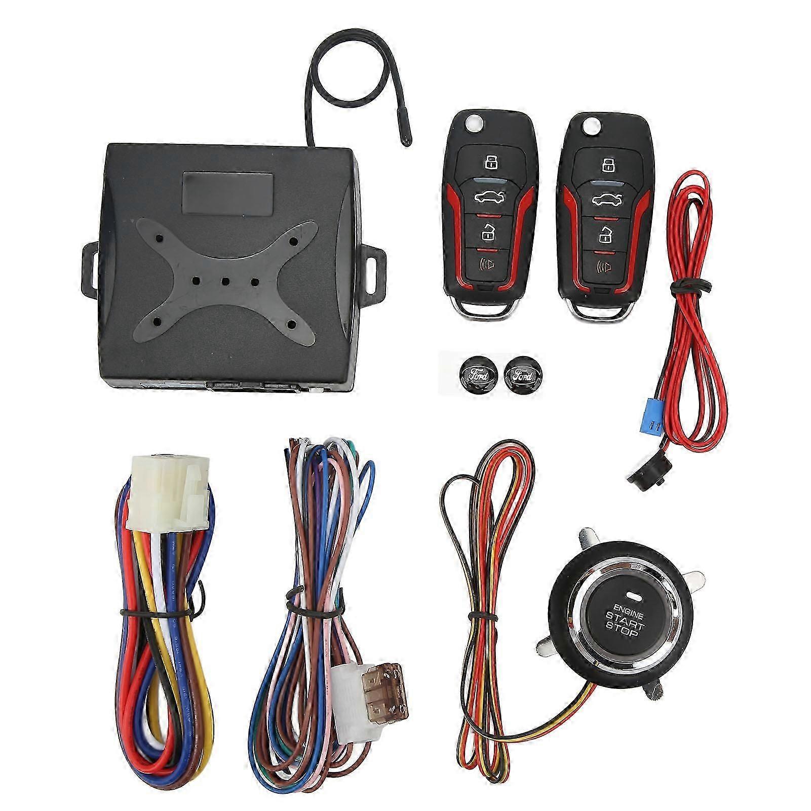 Car Keyless Entry System 12V Anti Theft One Button Start Remote Lock System Universal for Autos