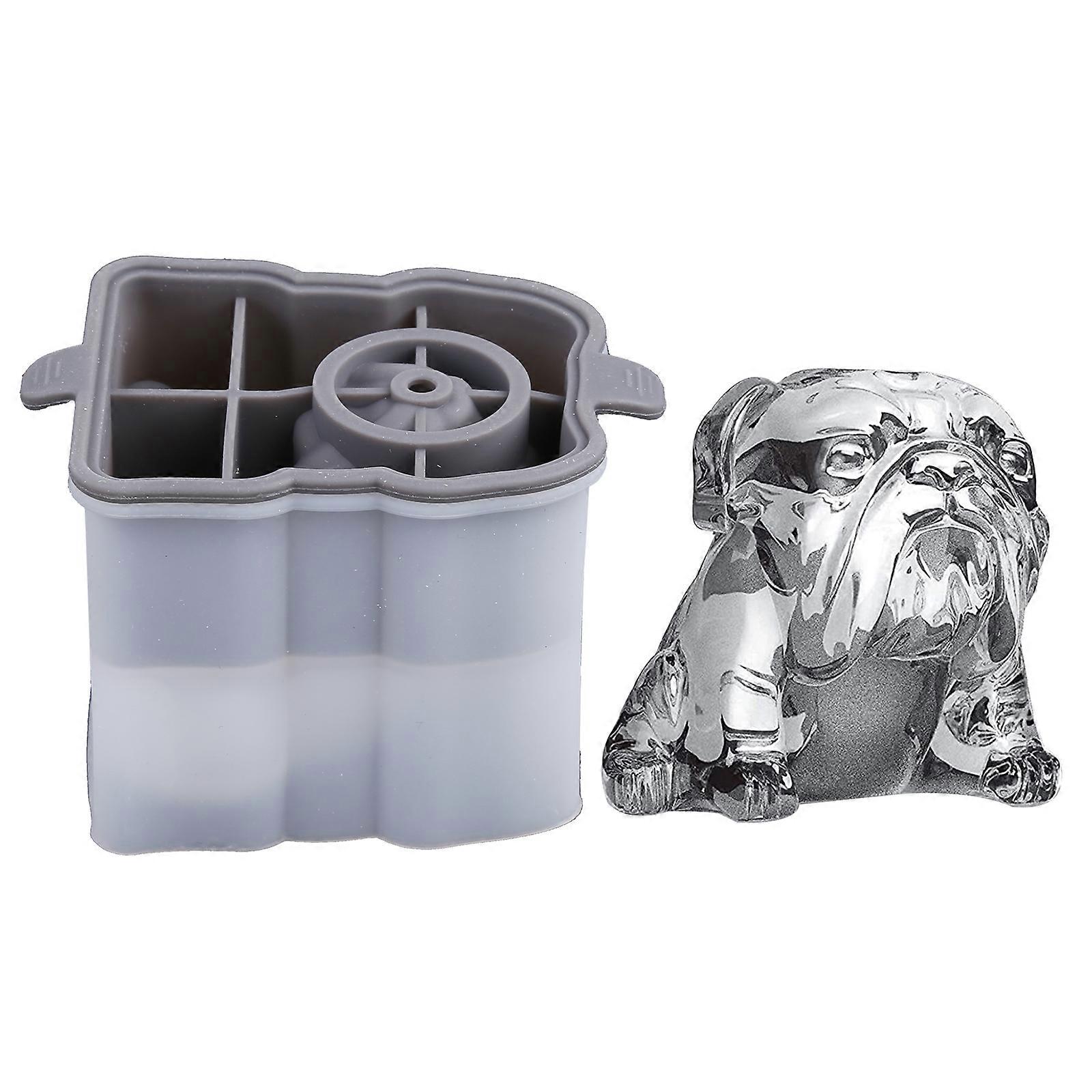 3D Bulldog Ice Cube Mold Large Skull Ice Molds Food Grade Silicone Easy to Use Whiskey Ice Mold Gift Durable to Use Tool