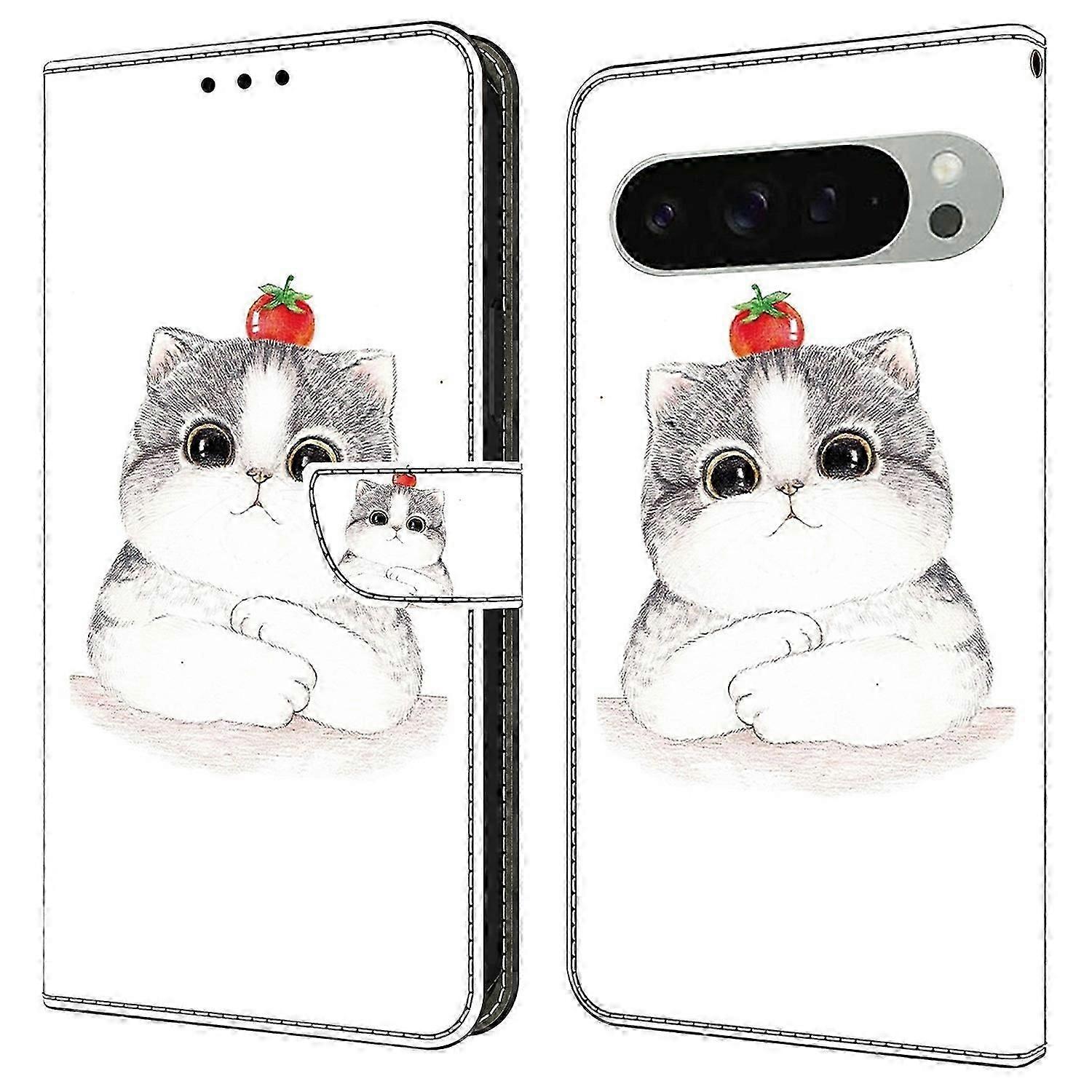 For Google Pixel 9 Pro Xl Case Pattern Printing Anti-drop Leather Flip Wallet Phone Cover - Ceramic