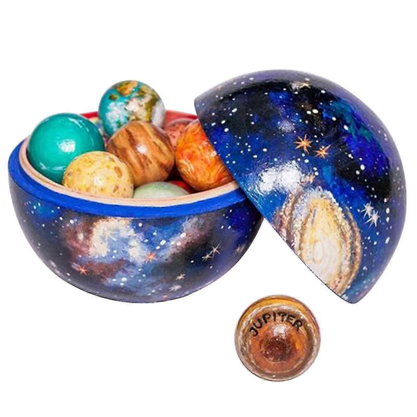 Système solaire en bois Cosmos Jeu d’apprentissage Jouet Modèle éducatif Décoration de bureau à domicile
