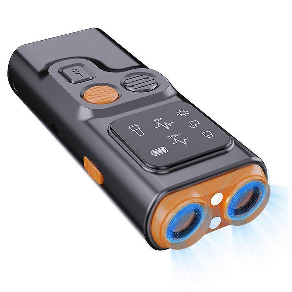 Black(A)$Ultrasonic dog repeller with screen, barking stopper, flashing light, emergency light, dog repeller