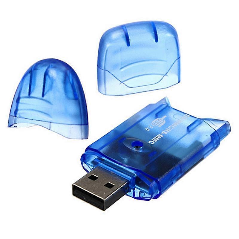 Blue sd card reader dual cap SDHC USB2.0