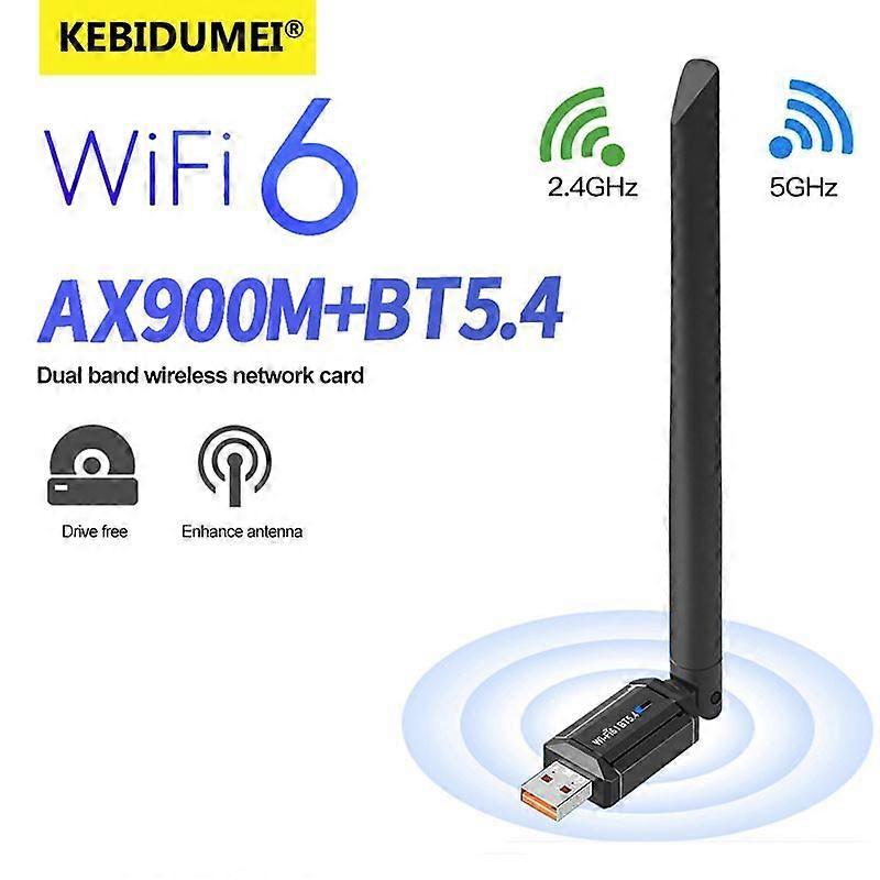 900Mbps WiFi Wireless Network Card WiFi 6 Bluetooth 5.4 USB Adapter Dual Band 2.4G 5GHz Wi-Fi Lan Dongle