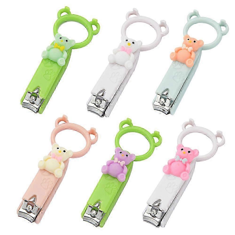 6pcs Cute Cartoon Bear Nail Clippers - Sharp Durable Cutters Style9438