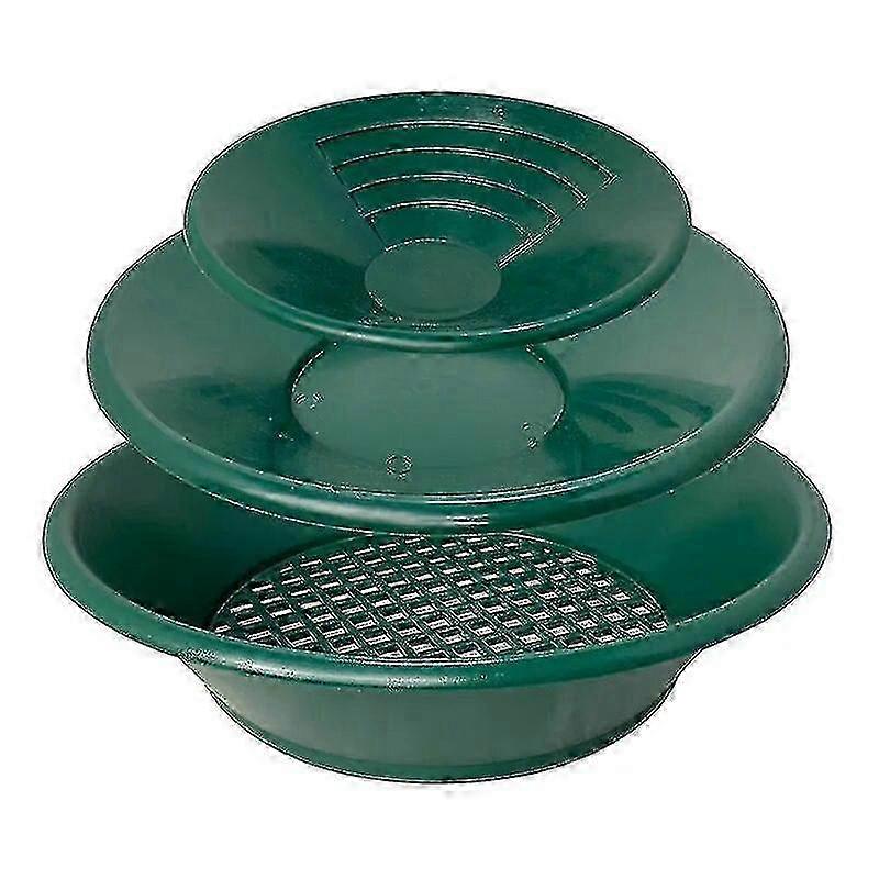 10-15インチゴールドパンニングふるい金属探知機ツールグリーンプラスチックボウル1-3個