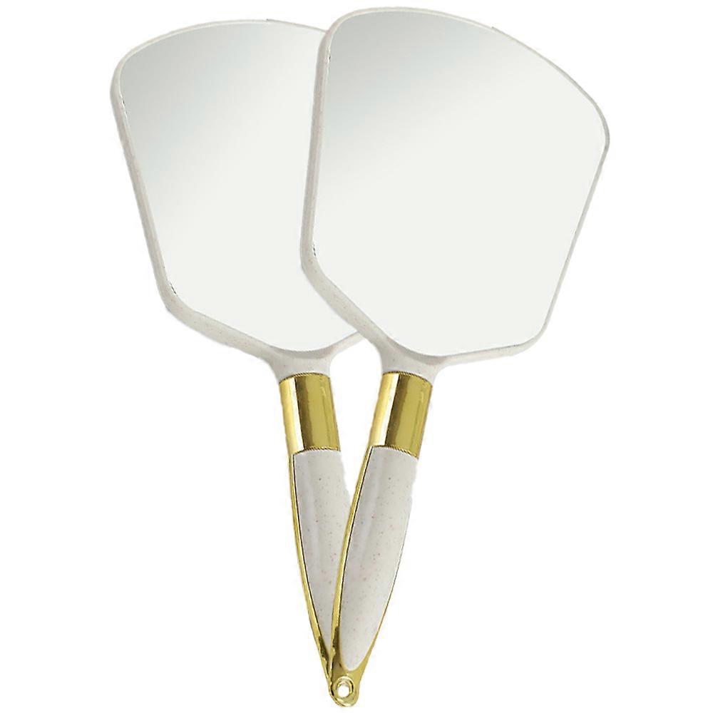 2pcs miroir à main avec poignée pour