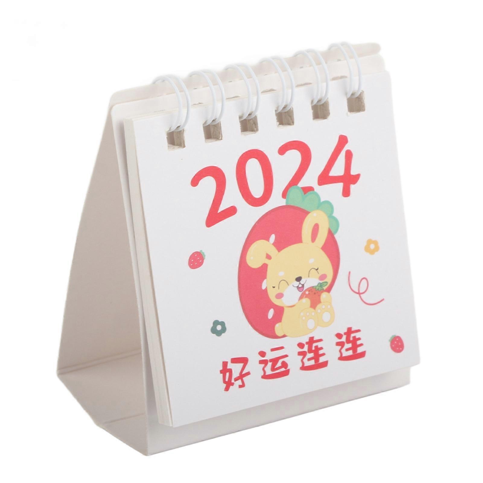 Mini Desk Calendar 2024 Small Cute Space Saving Durable Paper Easy to Clean Home Decor