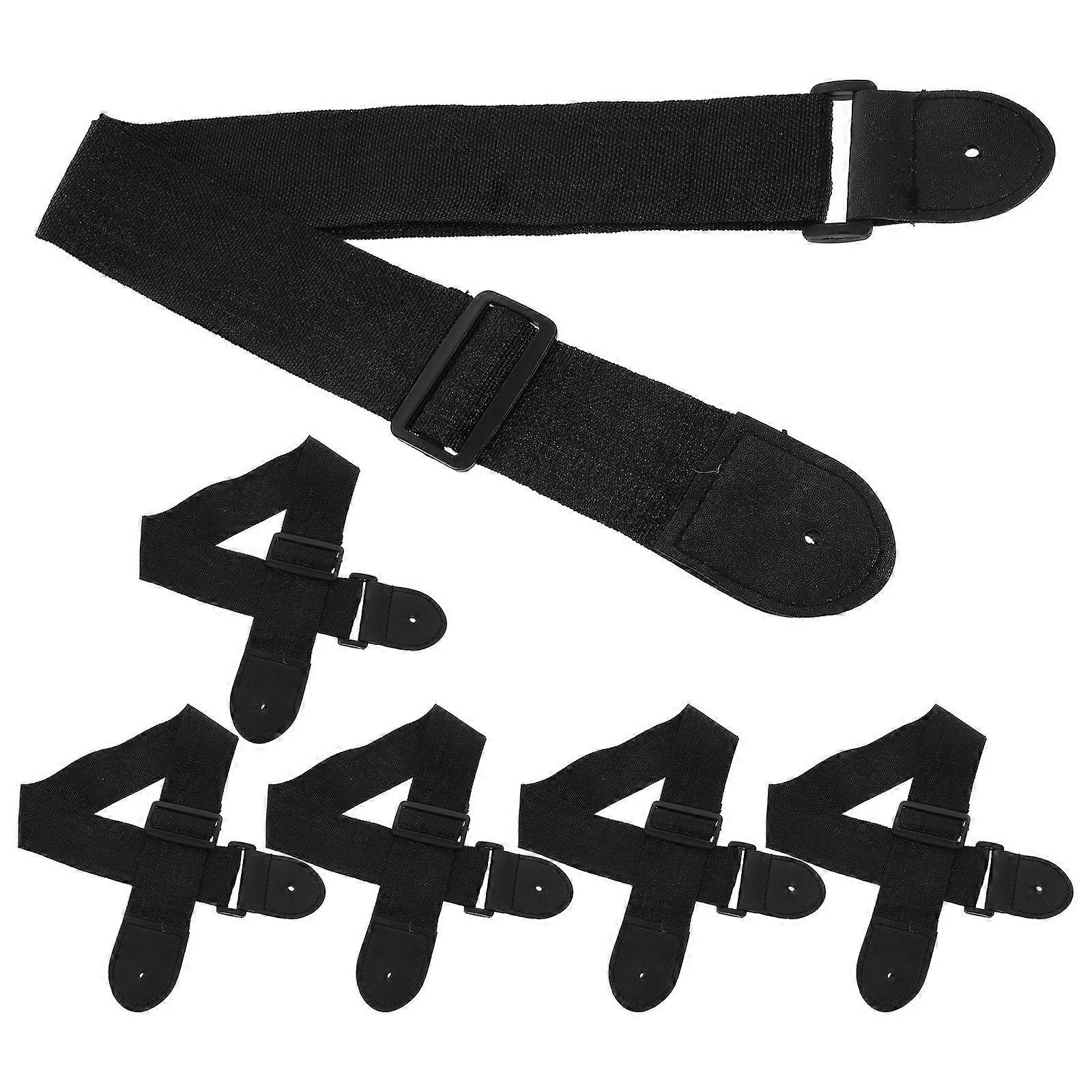 Adjustable Guitar Strap Replacement Shoulder Support For Musicians Performance Black 8Pcs
