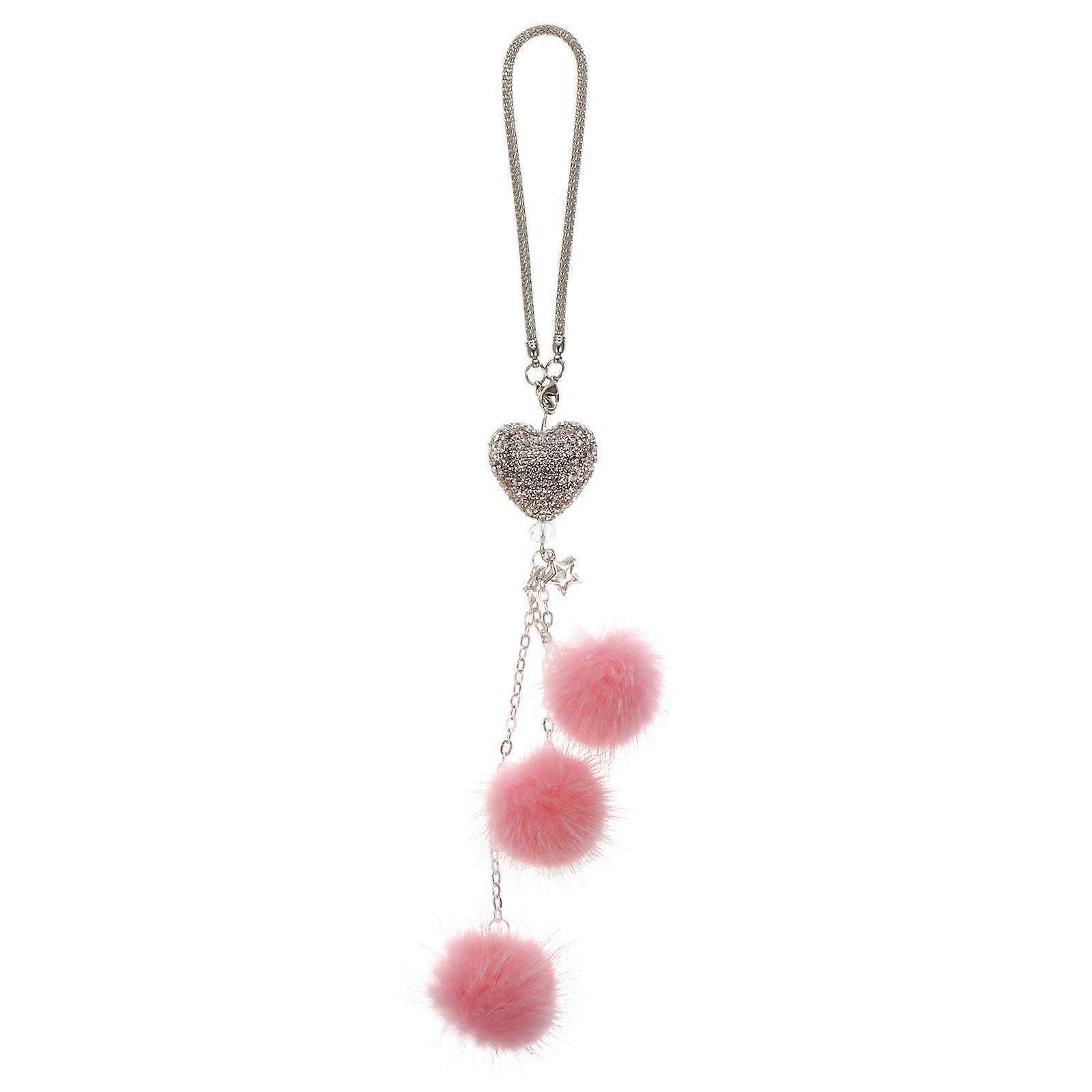 Pink Rhinestone Ball Car Pendant for Decoration, Durable Synthetic Material Car Hanging Ornament