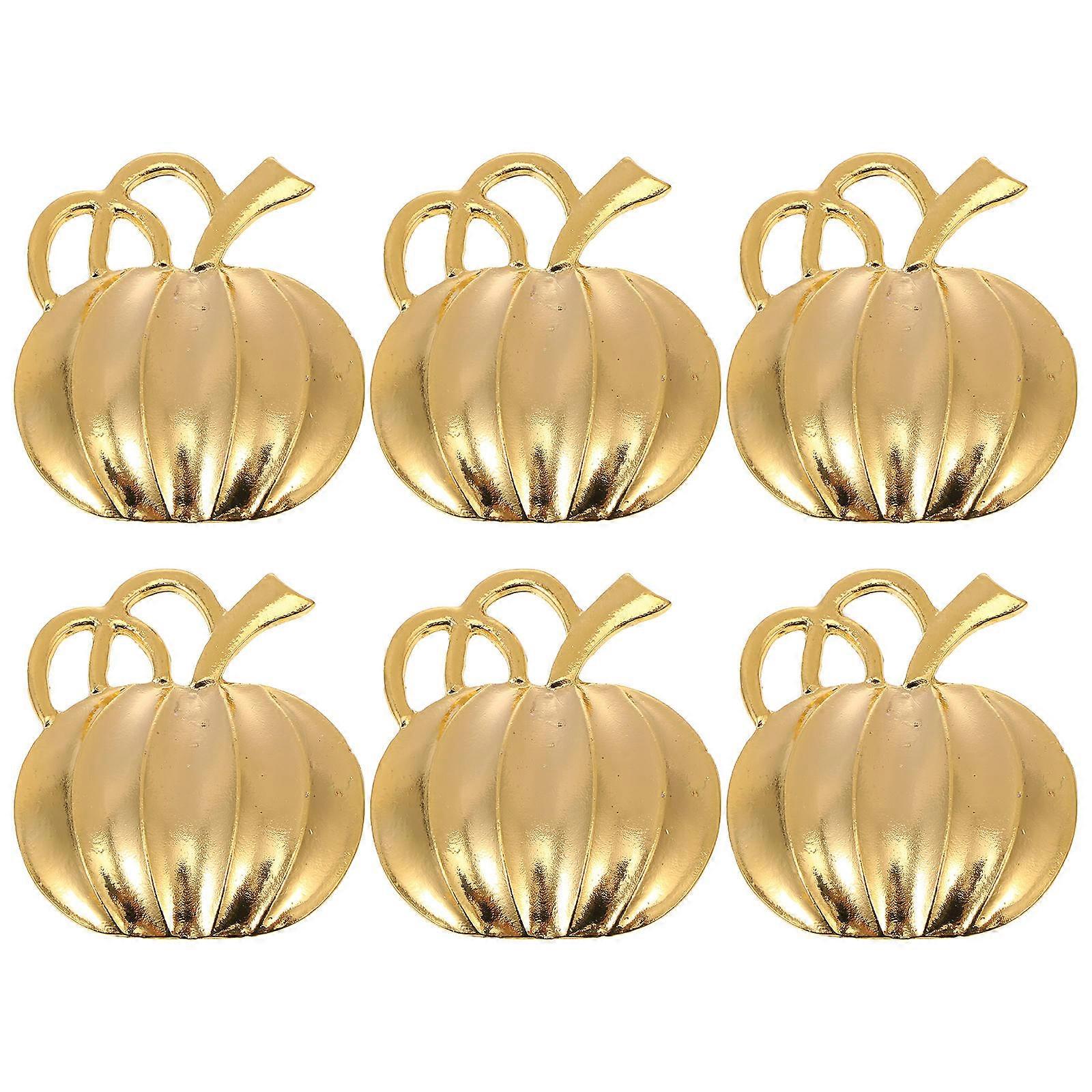 Vintage Napkin Rings Pumpkin Shape Design Decoration Halloween Party 6Pcs