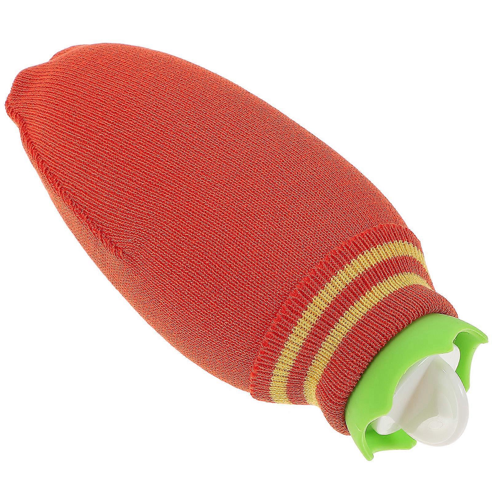 Compact Hot Water Pouch Cartoon Hot Water Bag Home Use Orange Color 1 Set