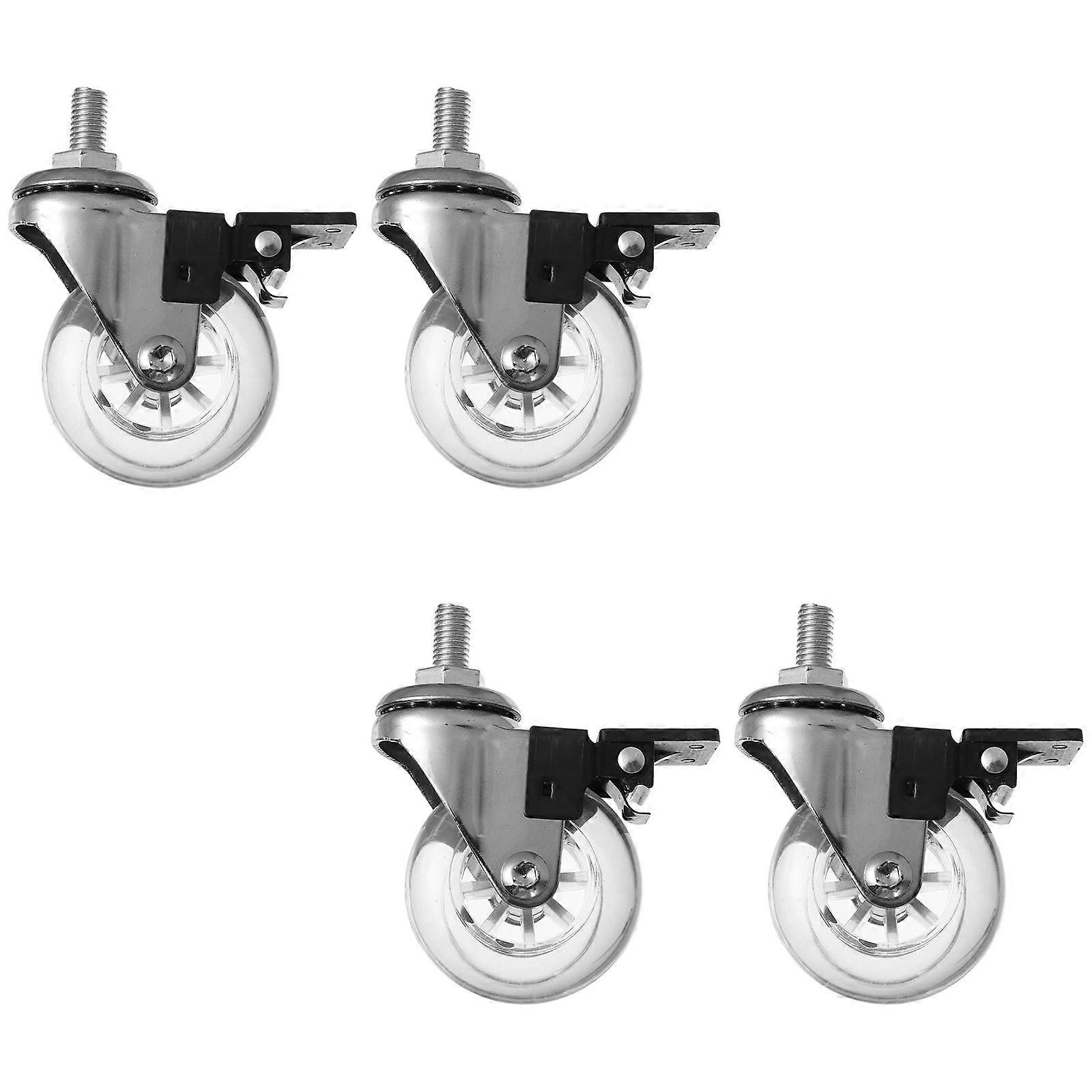 Casters PU Material Round Shape Home Use Protect Floors 4Pcs