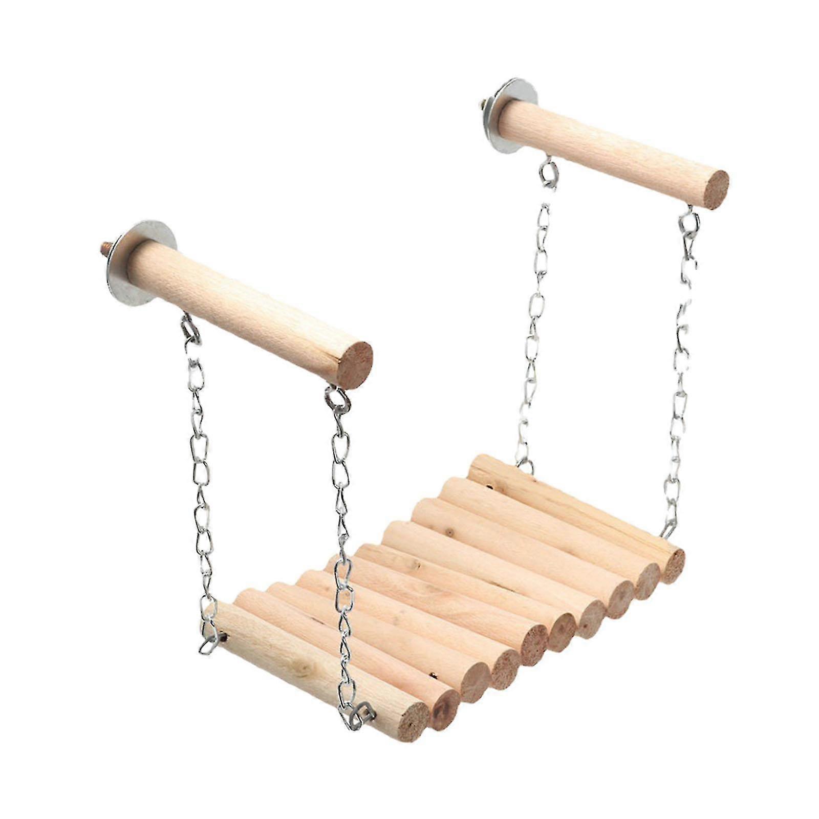 Wooden Bird Ladder Stand, Climbing Toy for Small Birds like Parakeets, Exercise Toy Ideal for Canaries and Macaws