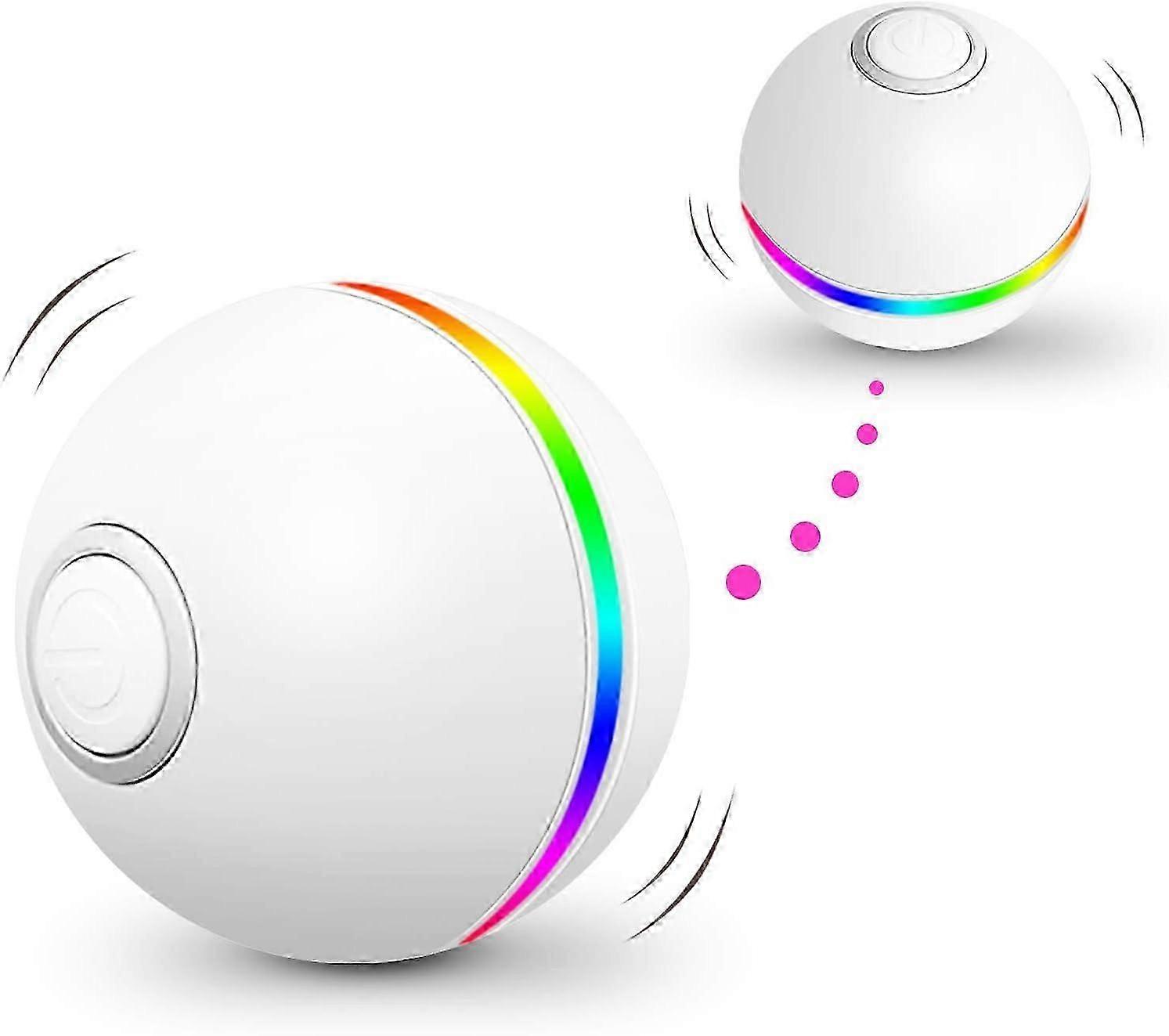 Interactive Cat Toy Ball with LED Lights - 4th Generation (White)