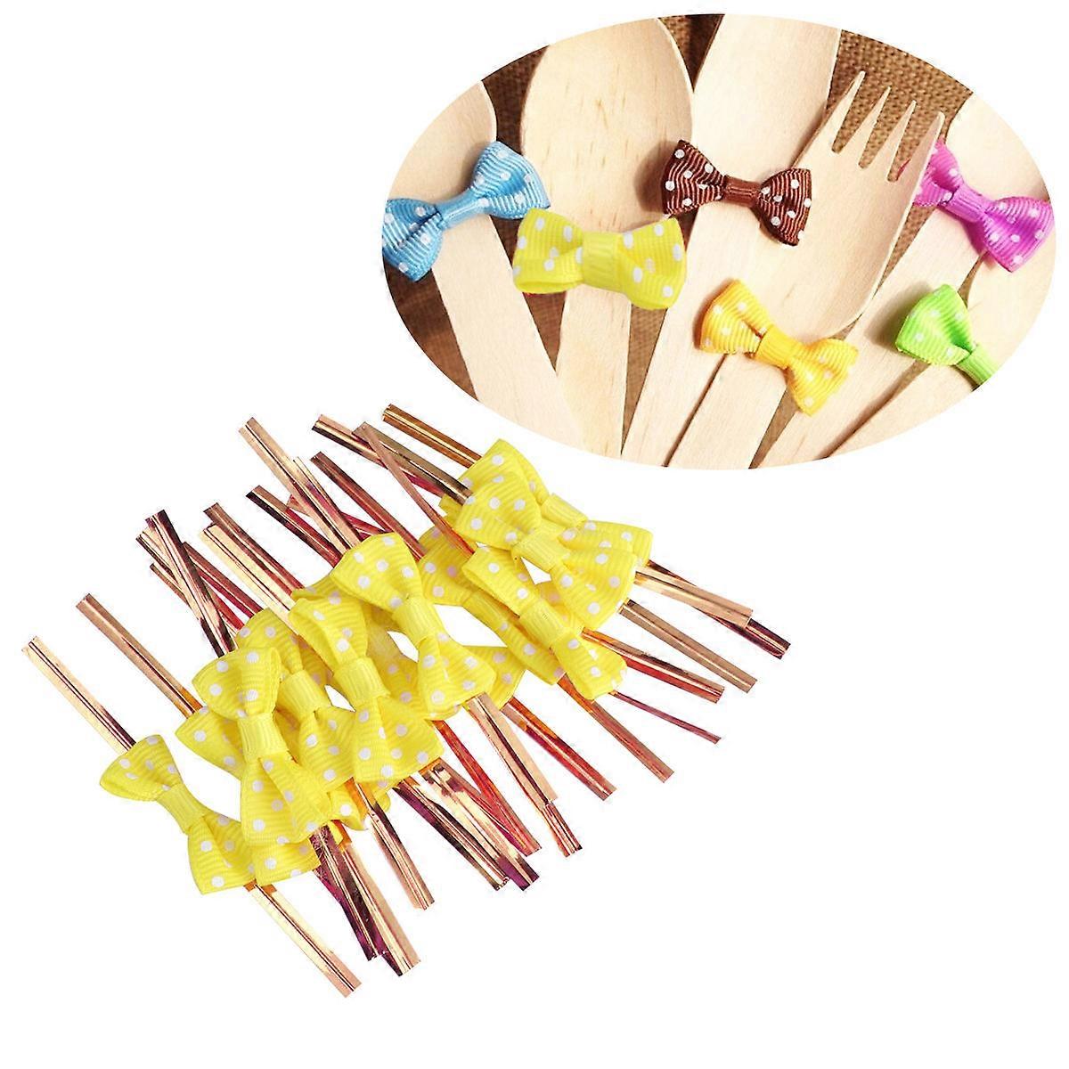 Oven Bag Ties Baking Packing Ribbon Bright Yellow 20Pcs For Festive Design And Baking