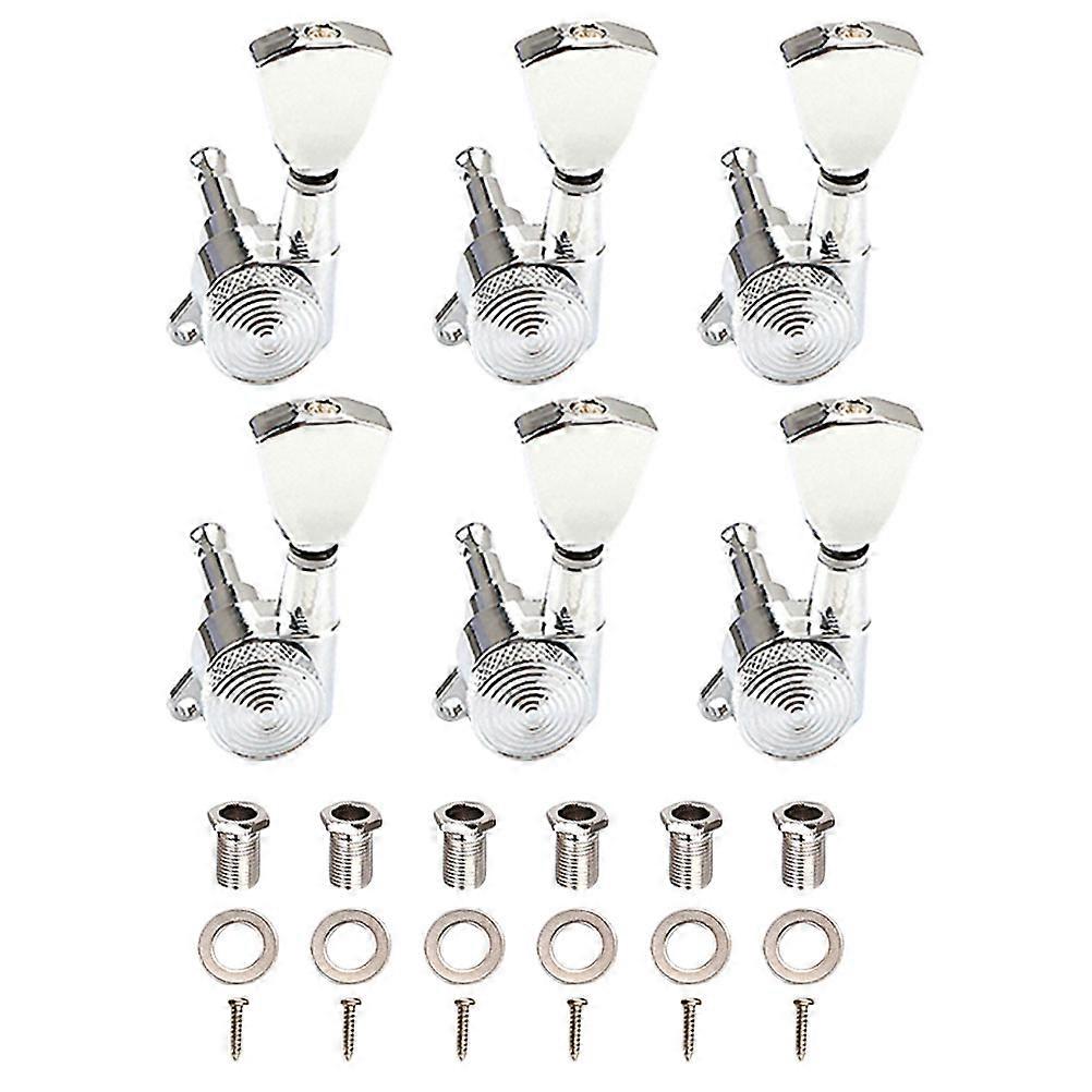 Tuning Key Pegs Guitar Tuners Acoustic Folk Guitar Maintenance Beginners Silver 2.4X1.8CM String Fixation 1 Set