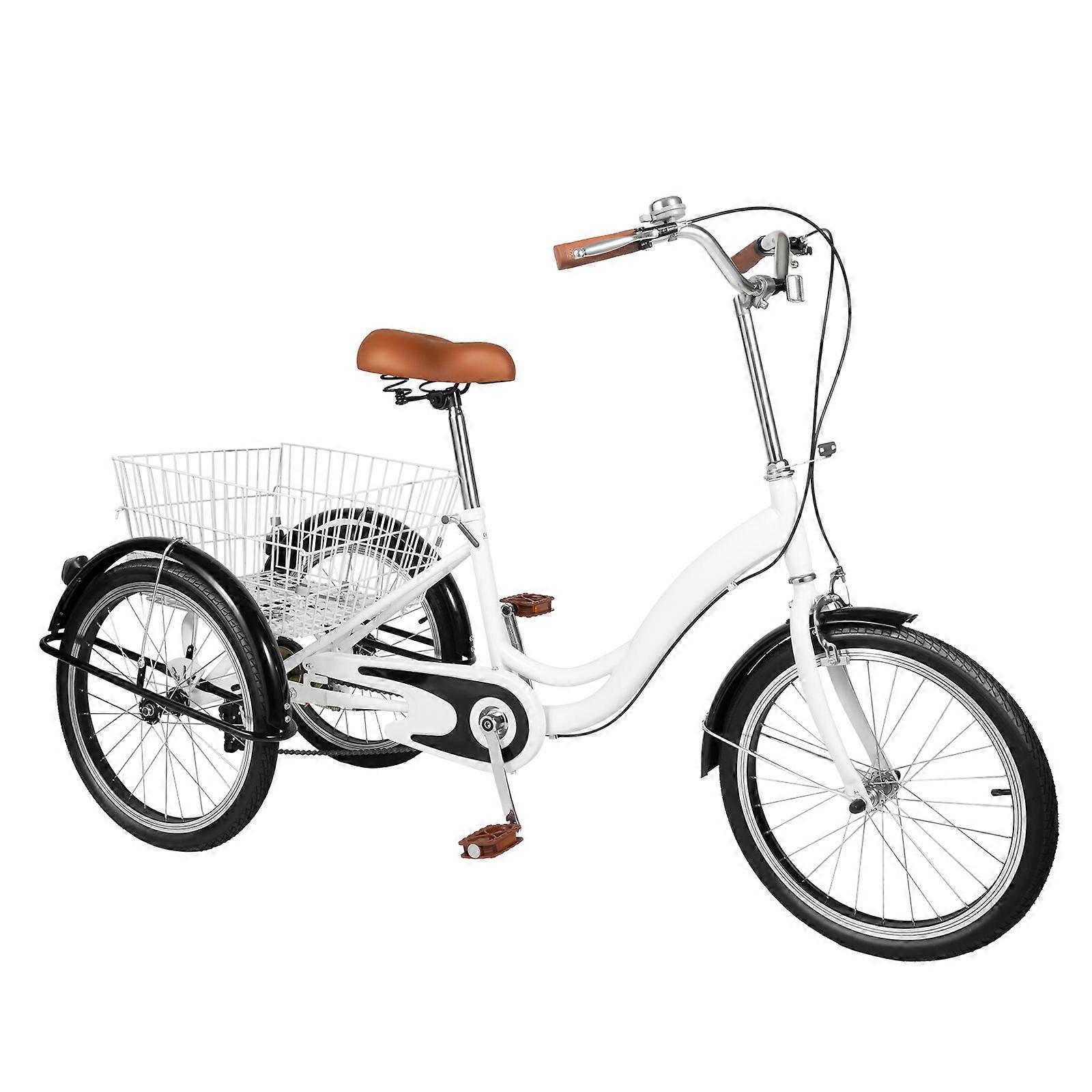 20-Inch Single-Speed Adult Tricycle, Three-Wheel Design