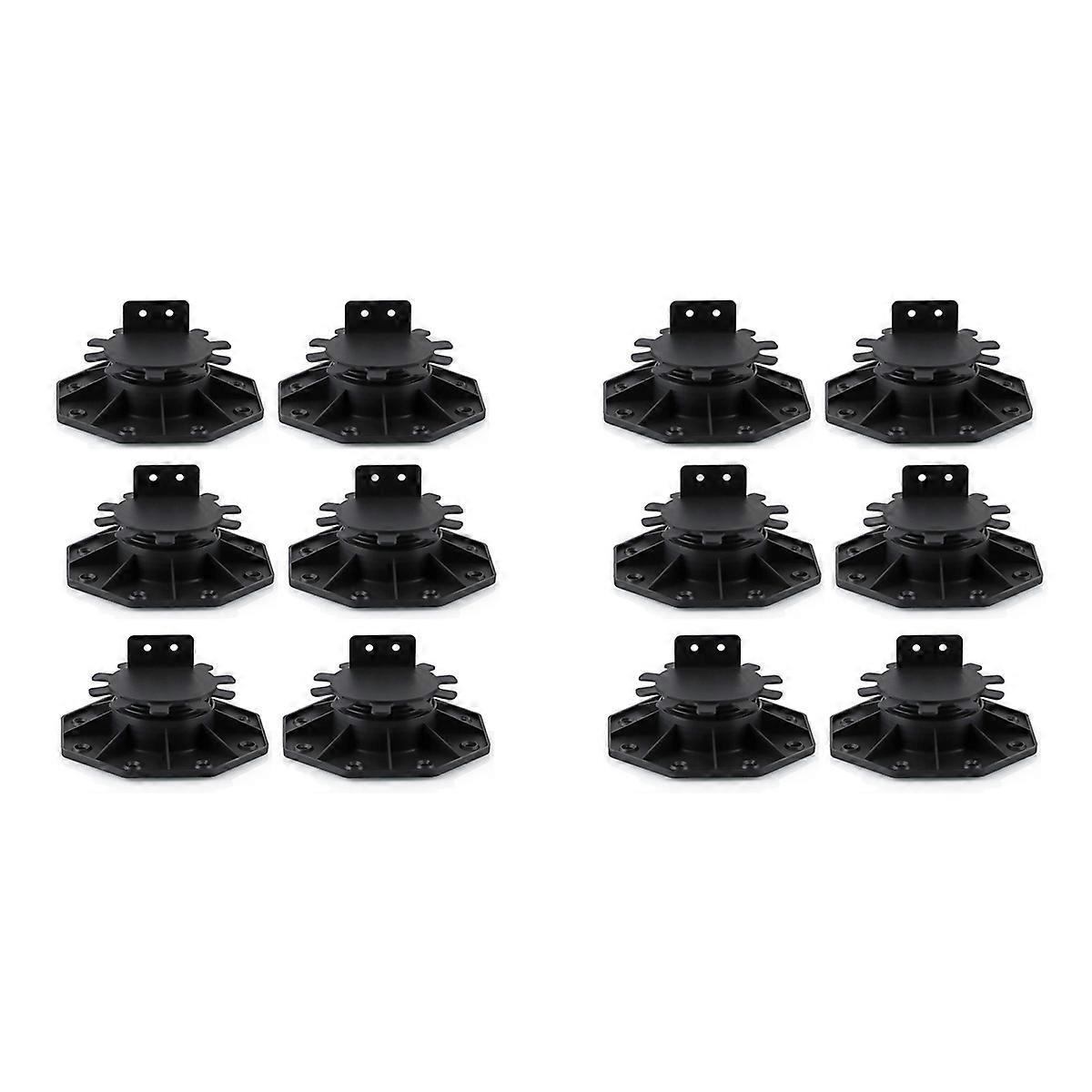 12 Pcs Joist Support Pedestals, Adjustable Decking & Flooring Support Pedestal for Deck, Timber Base