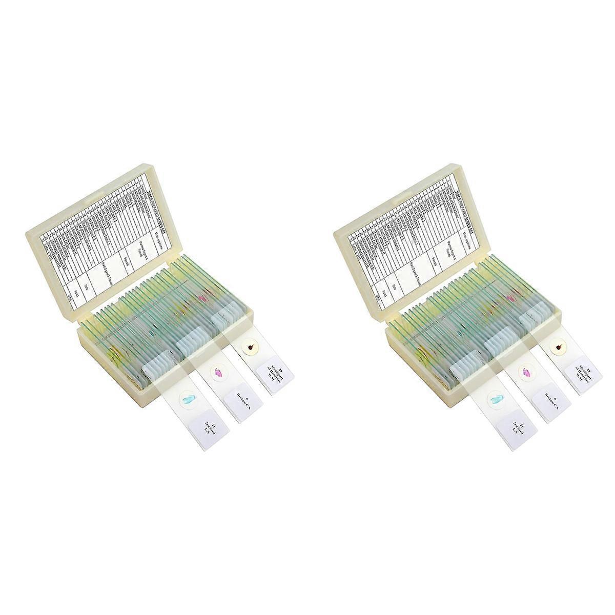 2X Children'S Microscope Slides, Glass Prep Slides for Microscope Accessories Suitable for All Types