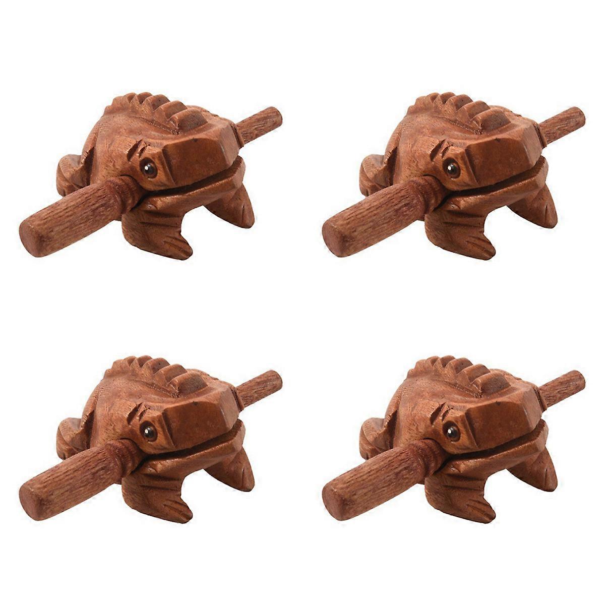 Carved Croaking Wood Percussion Musical Wood Frog Tone Block Toys