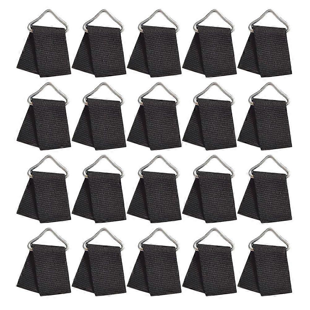 20 Sets of Trampoline Triangle Buckles Metal Triangle Rings V-shaped Triangle Rings and Webbing
