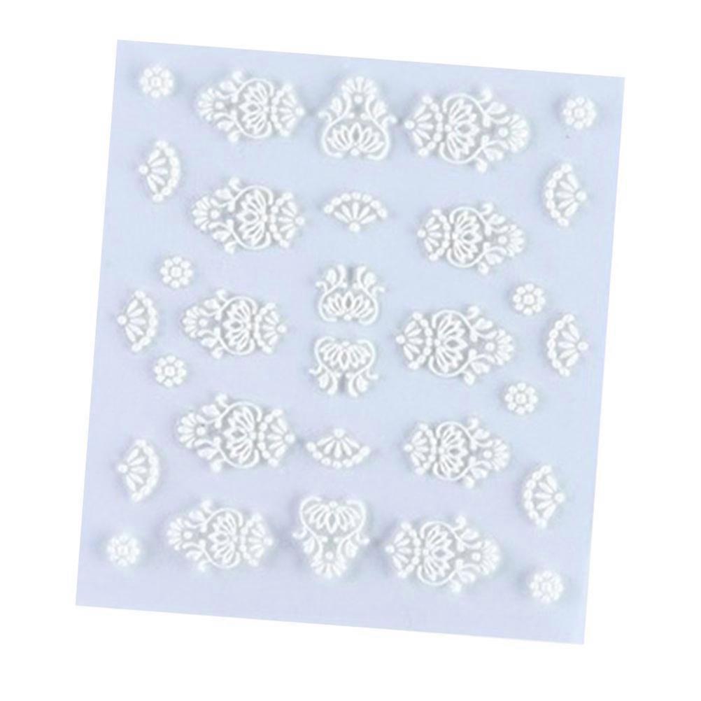 Nail Patch Stickers 3D Embossed Snowflake Design Girls Style 40Pcs