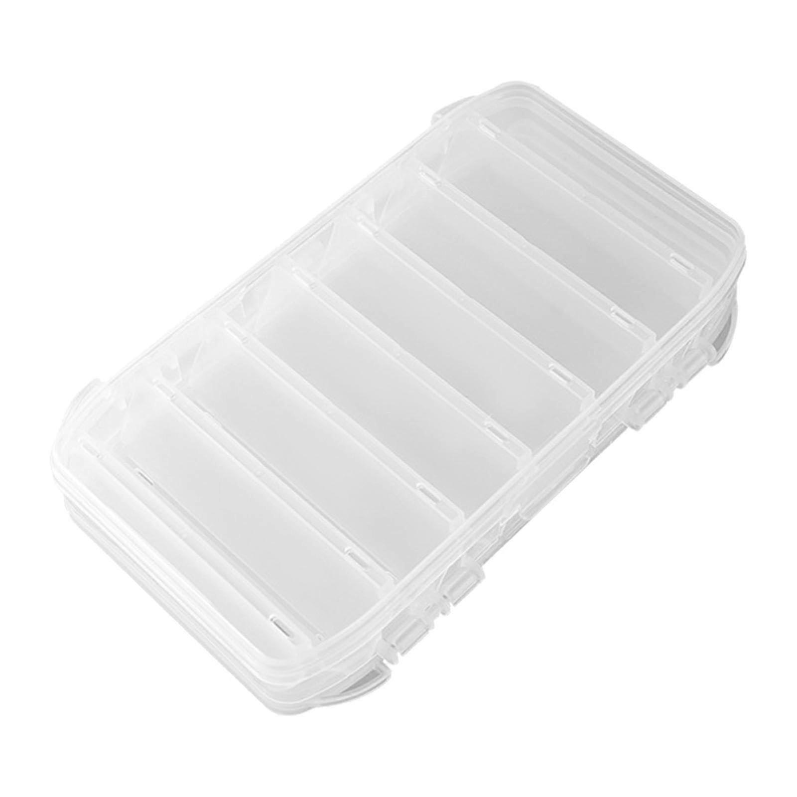 Double-Sided Tackle Box Organizer Fishing Storage Container 19.5x11.5x3.5cm Transparent Tool Holder
