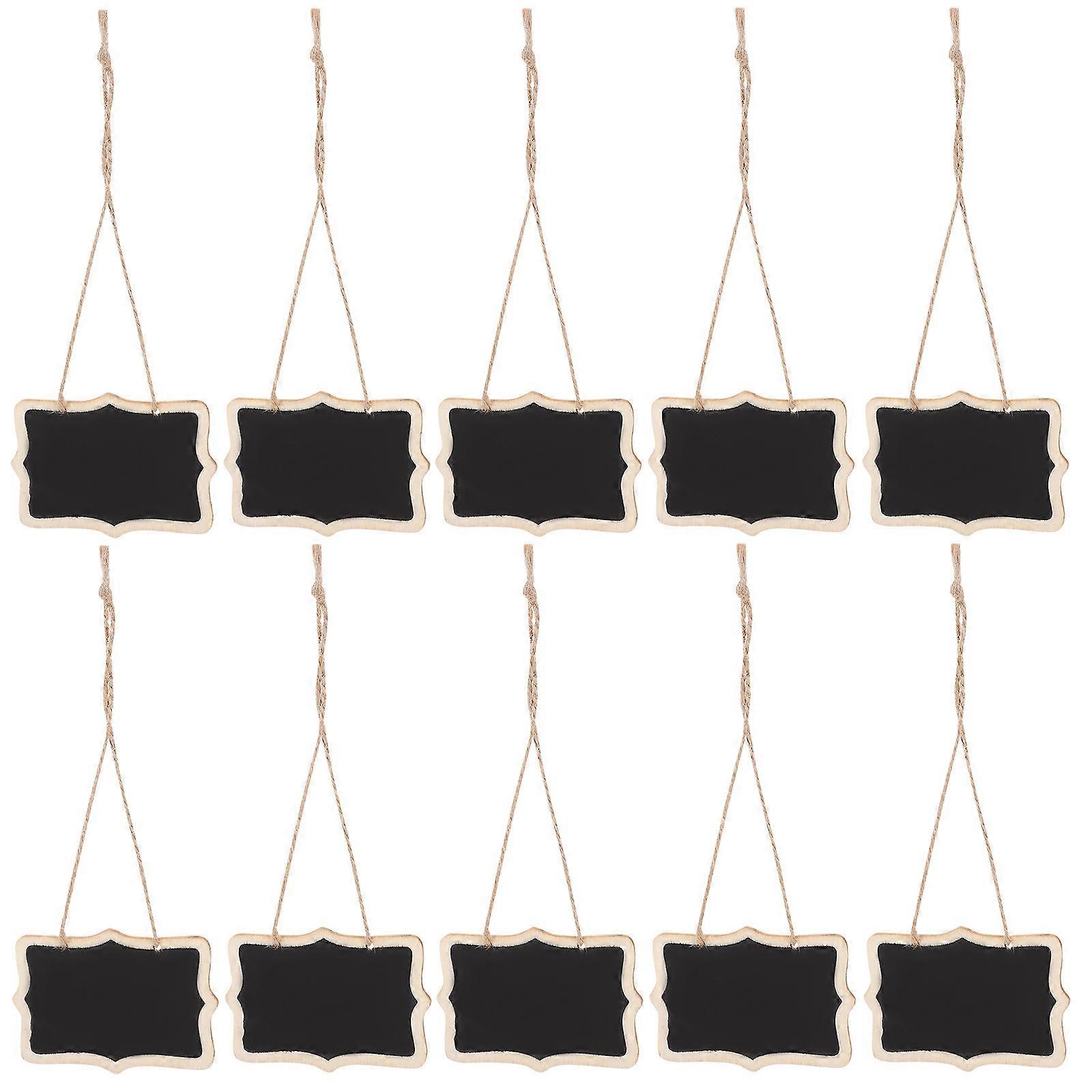 Hanging Message Writing Board Wood Mini Chalkboards 10Pcs