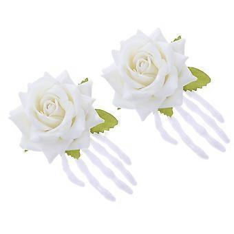 Halloween Barrettes For Women Skeleton Rose Hairpin Creative Girl Hair Clips Milky White 3.54X1.97X1.18in Hair Decoration 2Pcs