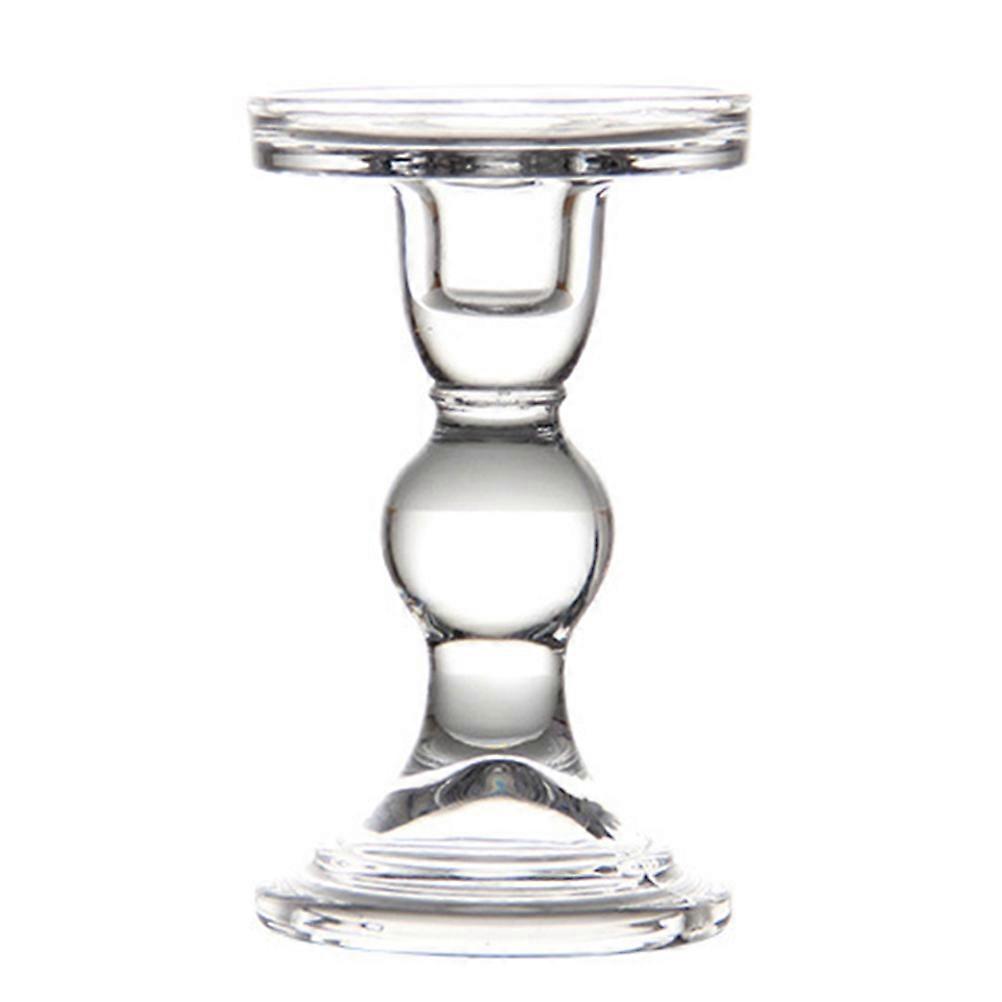Dinner Table Decor Glass Candlesticks Elegant and Simple Shape 14X8.5X8.5cm 1Set