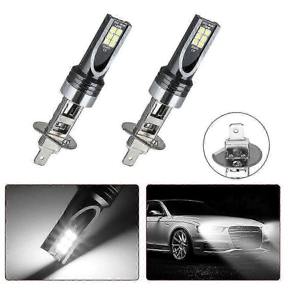 H1 Mini LED Headlight Bulb Conversion Kit, 1500LM Plug and Play Halogen Replacement, High Low Beam Light Compatible with Certain Brands, Can