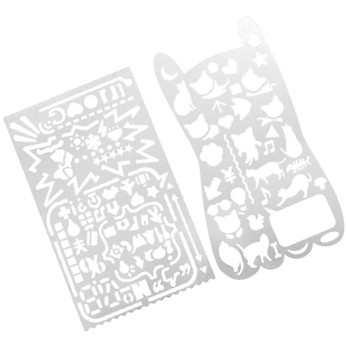 Childrens Drawing Templates Hollow Painting Stencils for present Making 2Pack Silver Washable Diy Projects