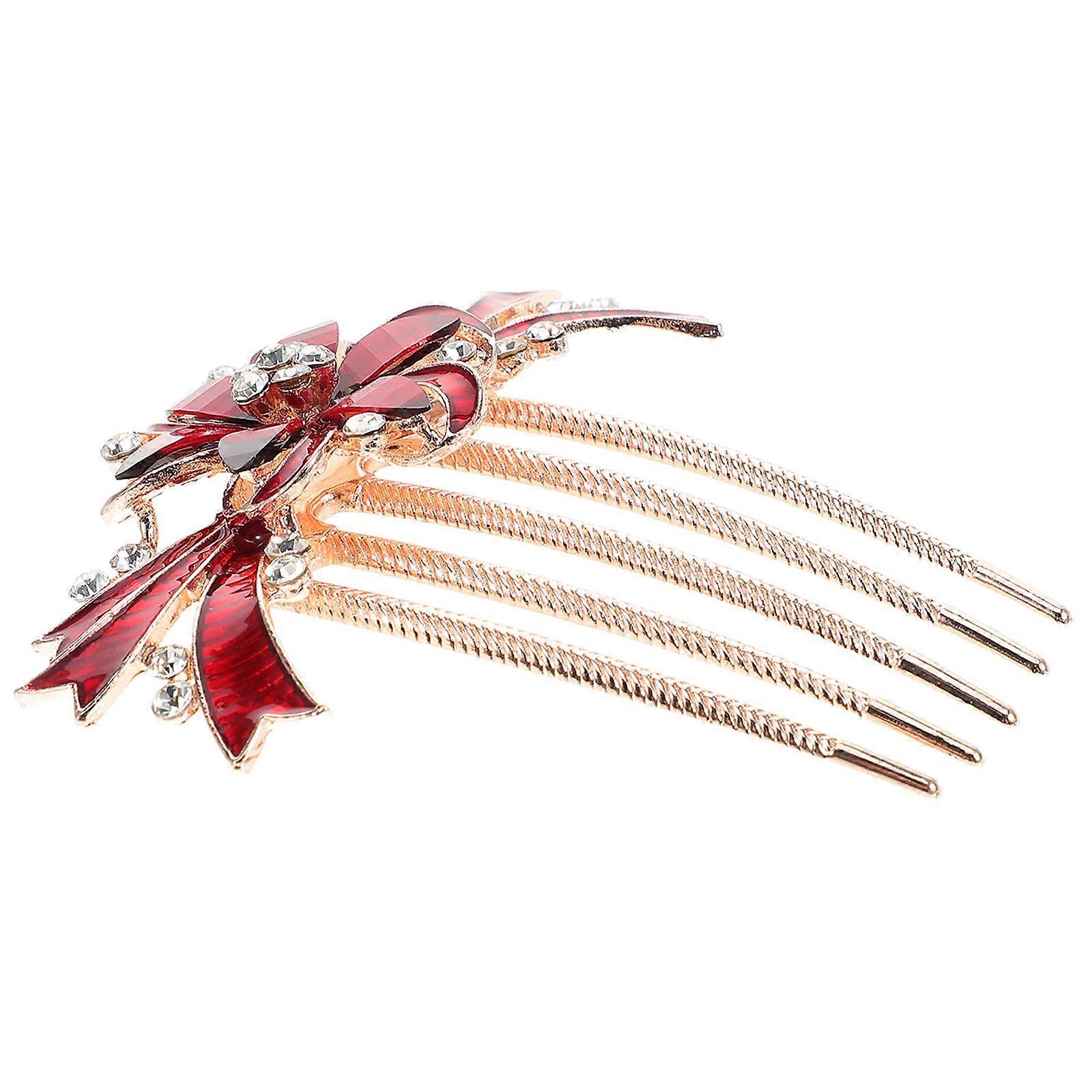 The **Bridal Wedding Hair Comb with Rhinestones Elegant Inlaid Five Prong Hair Slide** is a beautiful and versatile accessory designed to elevate
