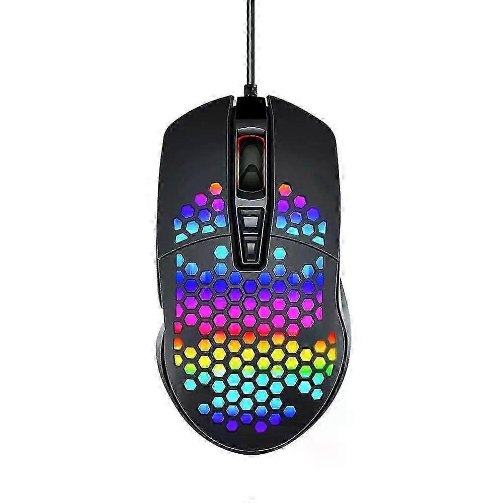 Wired Gaming Mouse with RGB Backlight and Adjustable 6400 DPI for PC and Laptop Use