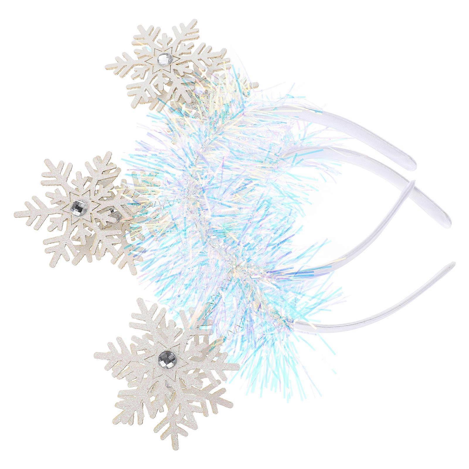 Christmas Snowflake Headband 2Pcs Assorted Color Felt Cloth Festive Versatility for Decoration