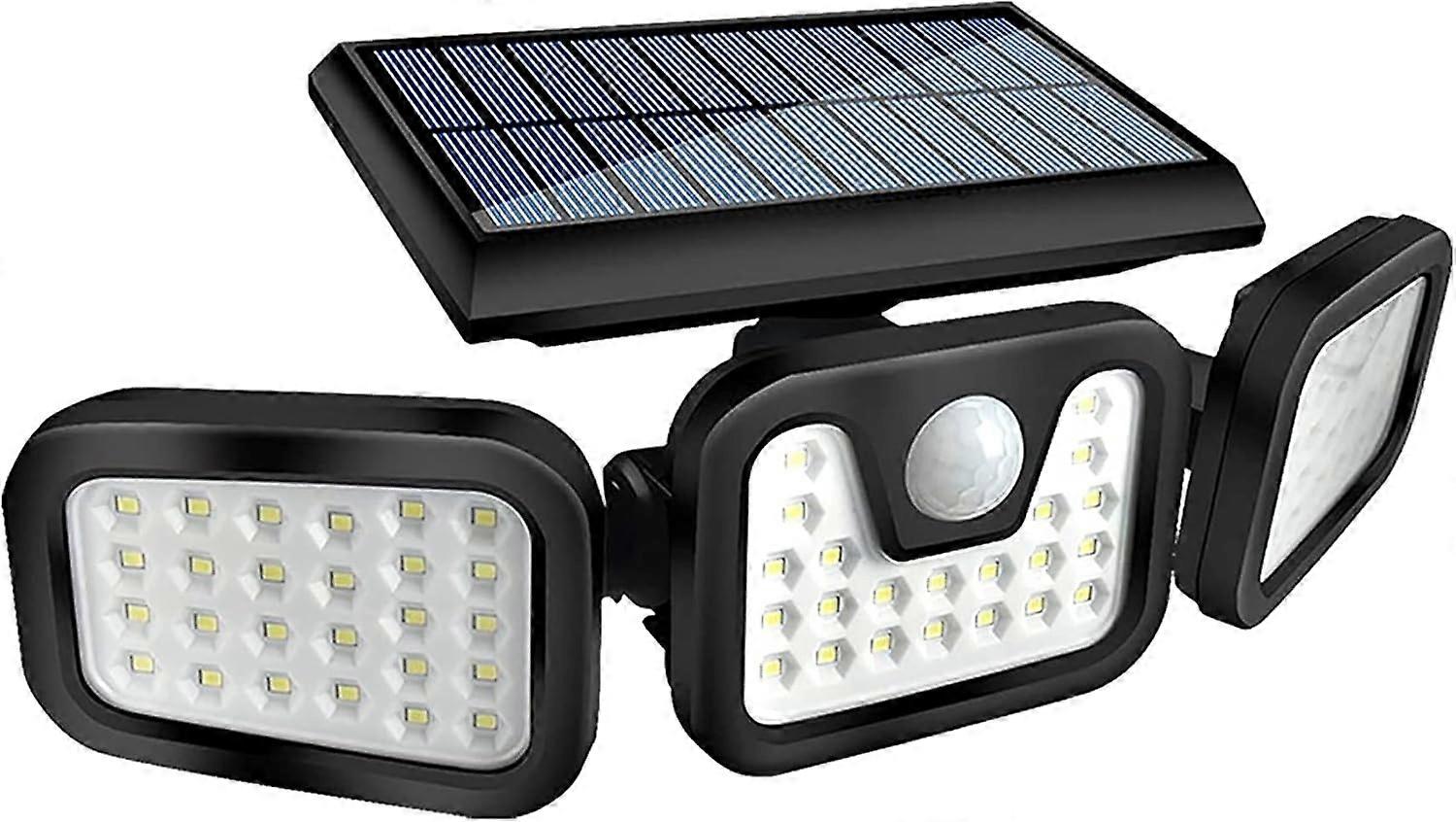 Solar Motion Sensor Light - 800Lumens 74 Led Wireless Outdoor Flood Light, 3 Adjustable Heads, 270° 