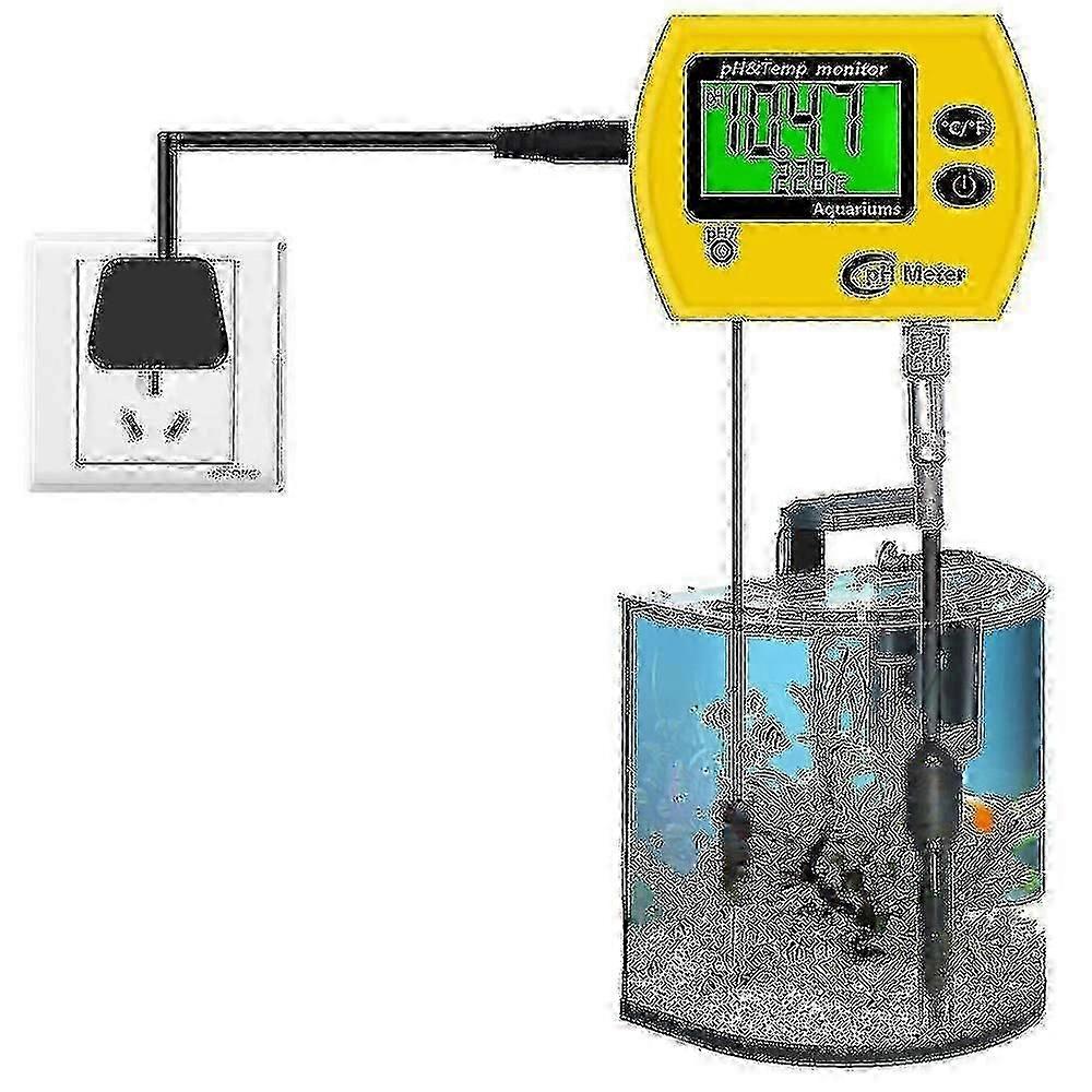 2-in-1 Continuous Water Ph And Temperature Tester Kit With Replaceable Bnc Ph Electrode For Hydroponics, Aquarium, Drinking Water Labeu