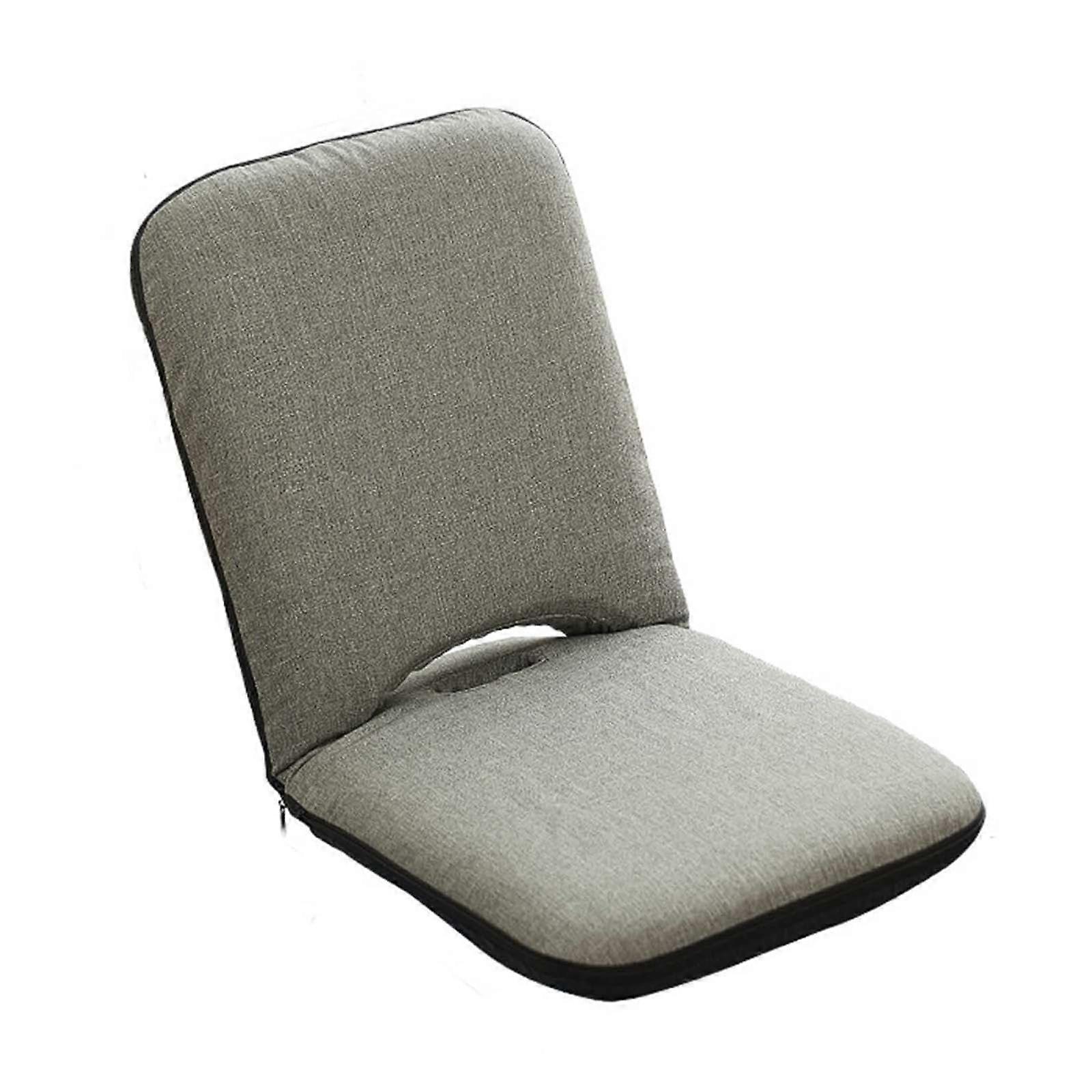 Folding chair portable, padded with armrests, adjustable backrest 180°, foldable lightweight compact for home camping travel (grey, small)