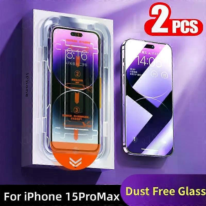 Stand 2PCS Dust Free Glass For iPhone 15 Pro Max Easy to install Screen Protector For iPhone 15Promax Advanced Tempered Glass
