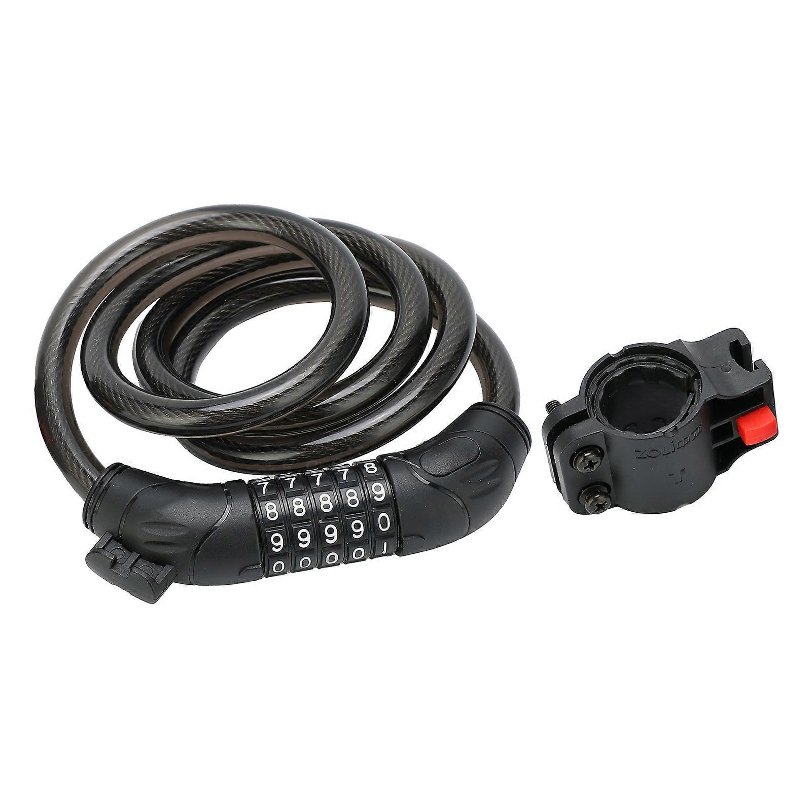 Bicycle 5 Digit Password Combination Lock Bicycle Security Lock Steel Cable with Bracket