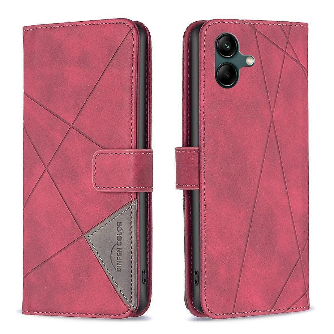 Magnetic Buckle Rhombus Texture Leather Phone Case