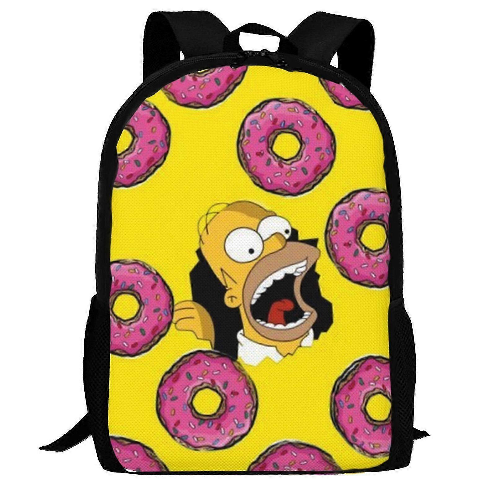 YL1511シンプソンズにインスパイアされた3Dプリントラップトップバックパック、軽量カジュアルデイパック、多機能トラベルバッグ