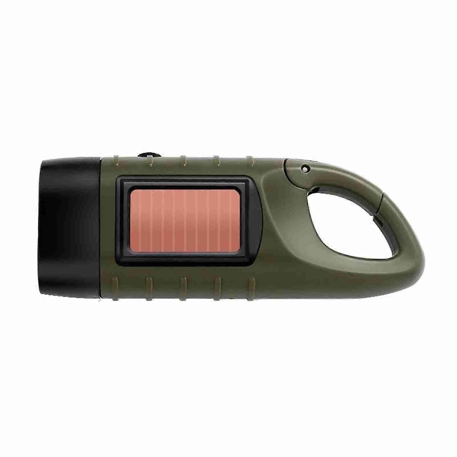 Portable LED Flashlight Hand Crank Dynamo Torch Lantern Multifunctional Solar Power Rechargeable Tent Light for Outdoor Camping Hiking High Brightness
