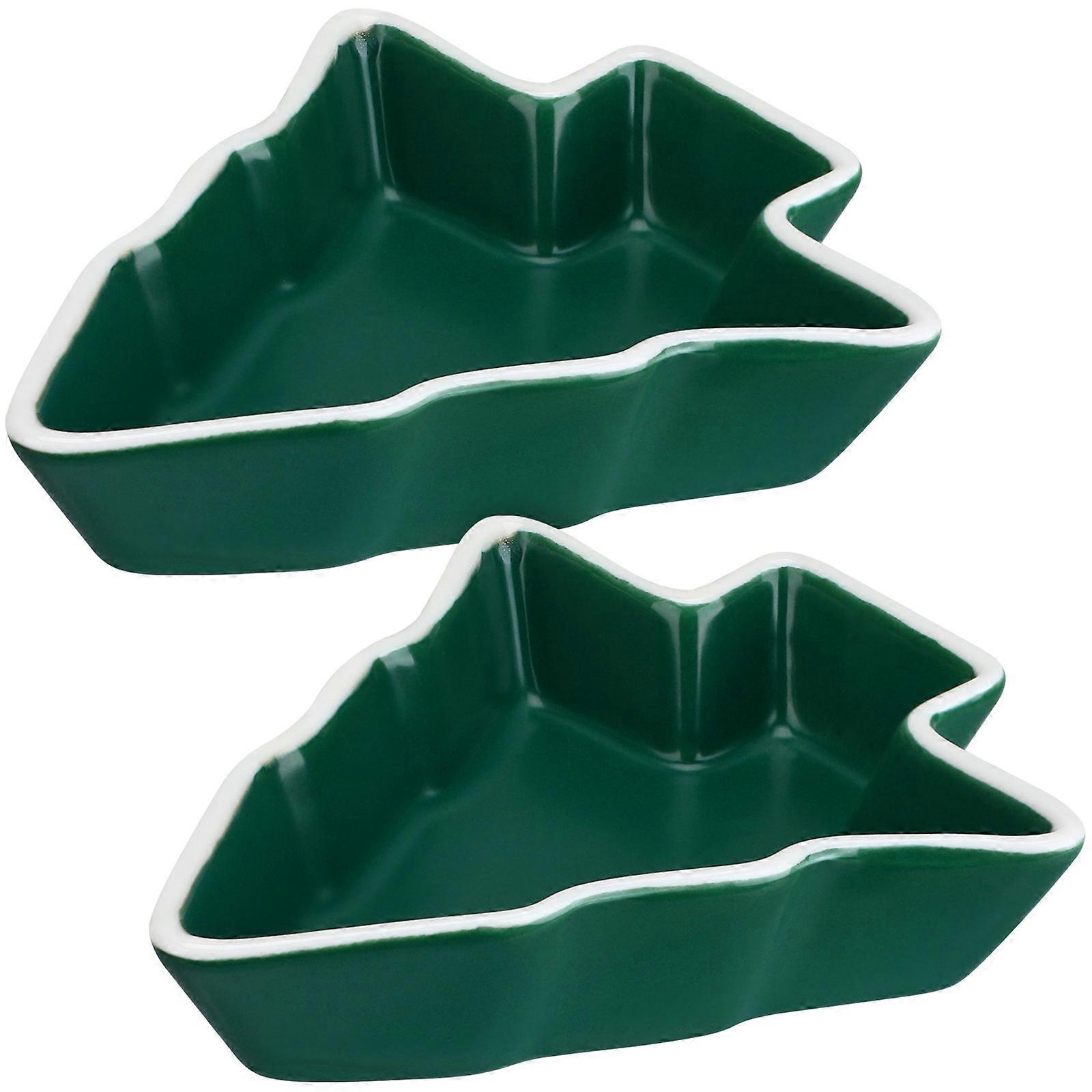 Candy Dish Christmas Decorative Dishes Multi-Function For Restaurant Use 2Pcs