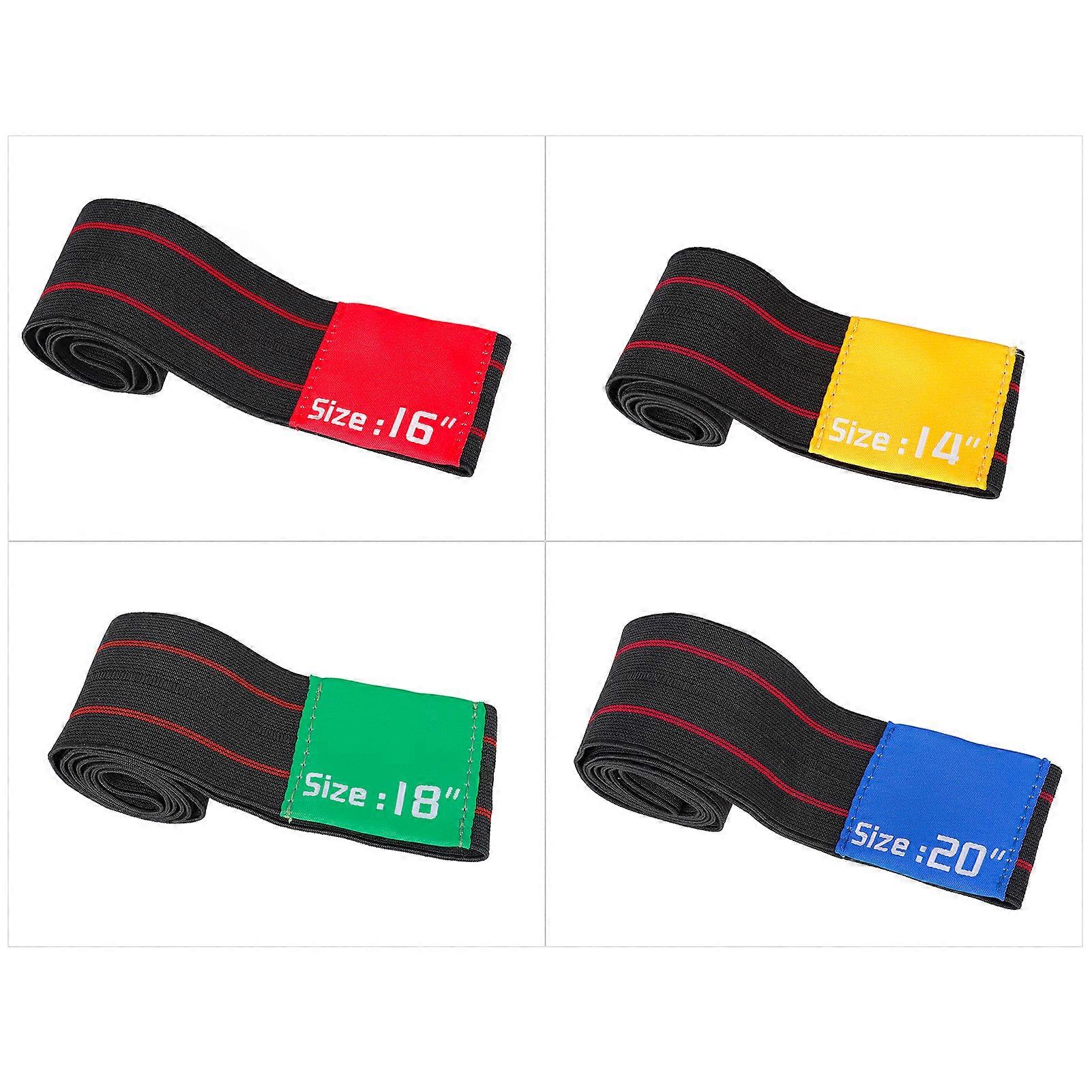 4pcs Cymbal Mute Belt Hi-Hat Elastic Ring Circle Set Drum Practice Silencers 14 polegadas / 16 polegadas / 18 polegadas / 20 polegadas