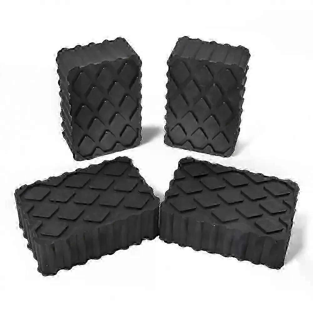 4 st gummiblock för ramplyft - universella saxlyftkuddar för bilar 120x80x40 mm