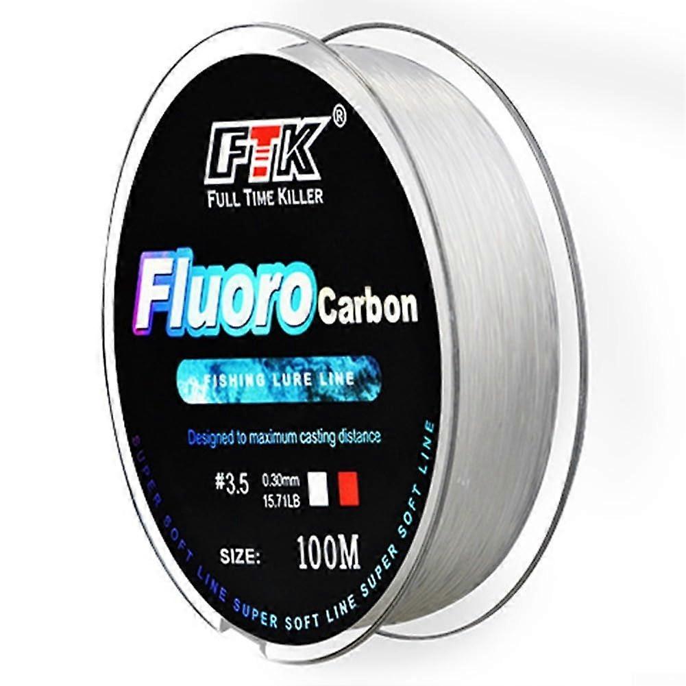 Exceptional Handling with this 100m Fluorocarbon Fishing Line, for Engaged Anglers, 4.50.35mm, 20lbs, White