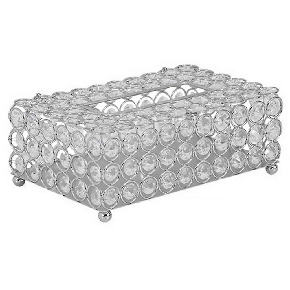 Creative Napkin Box Desktop Tissue Box Holder Office Use Silver 22X13X8cm Tissue Storage Organizer 1Set
